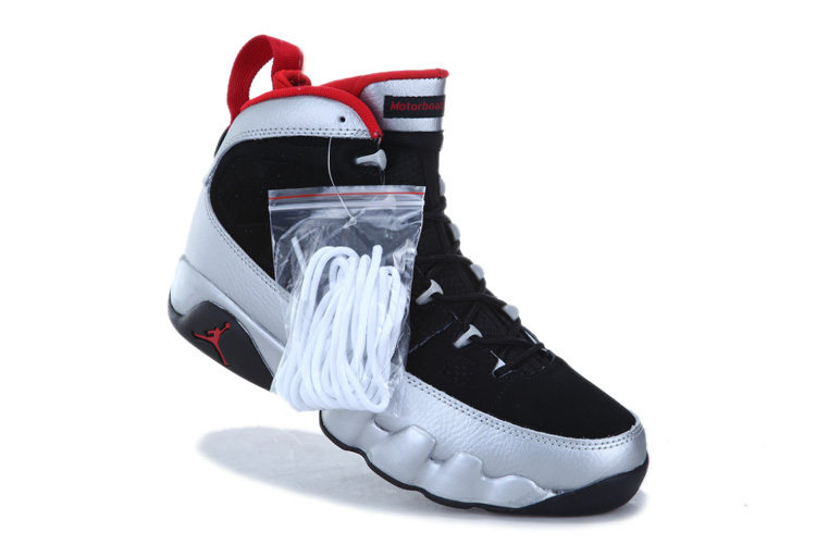Air Jordan 9 Mens Shoes Black/Silver Gray Online